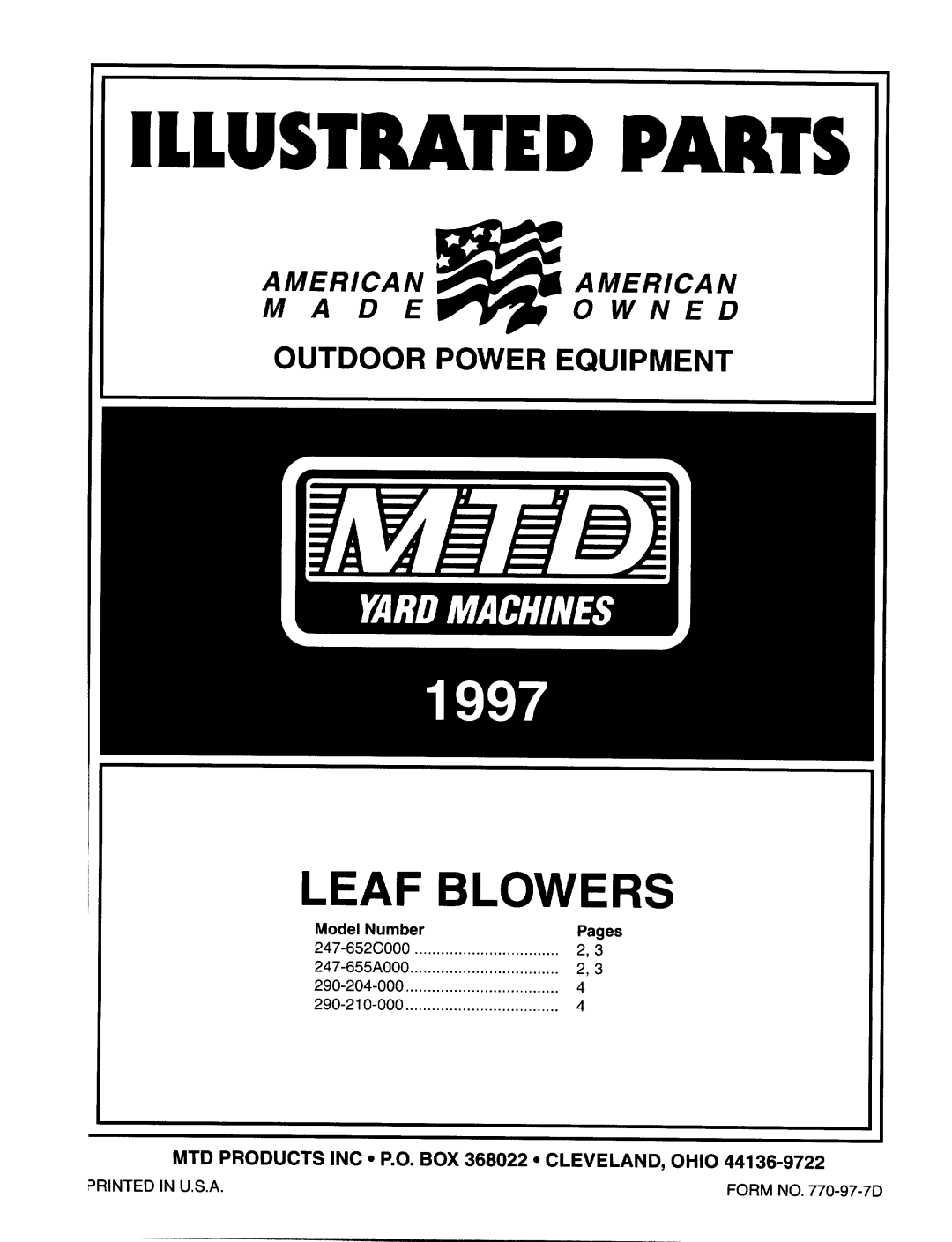 MTD 247-655A000, 247-652C000 manual 