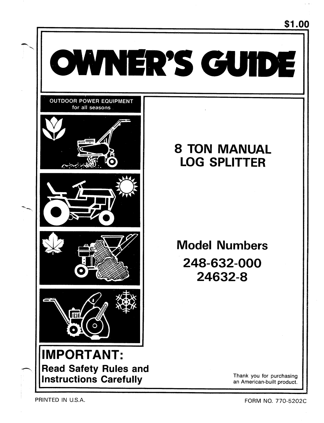 MTD 24632-8, 248-632-000 manual 