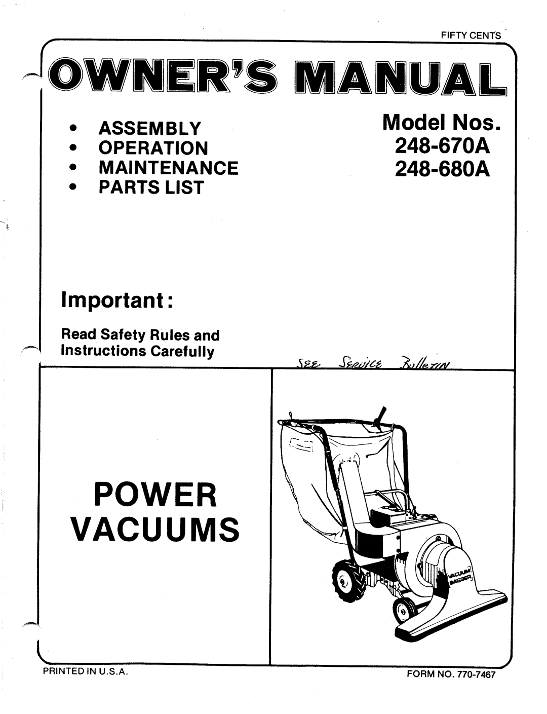 MTD 248-680A, 248-670A manual 