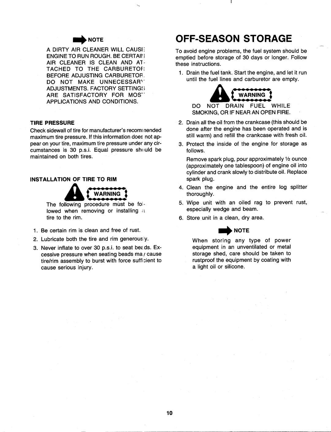 MTD 249-610-000 manual 