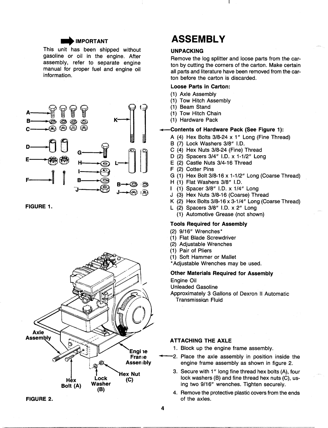 MTD 249-610-000 manual 