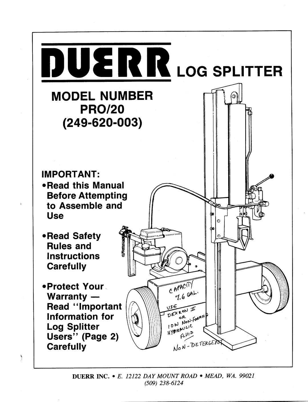 MTD 249-620-003 manual 