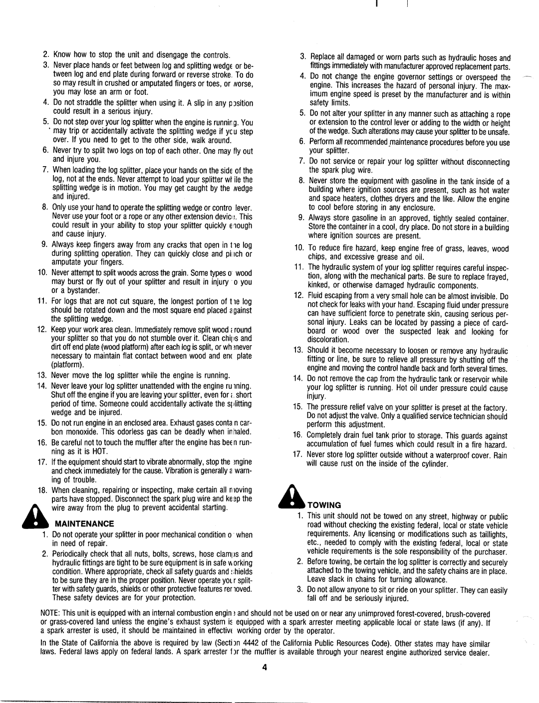 MTD 249-620-003 manual 