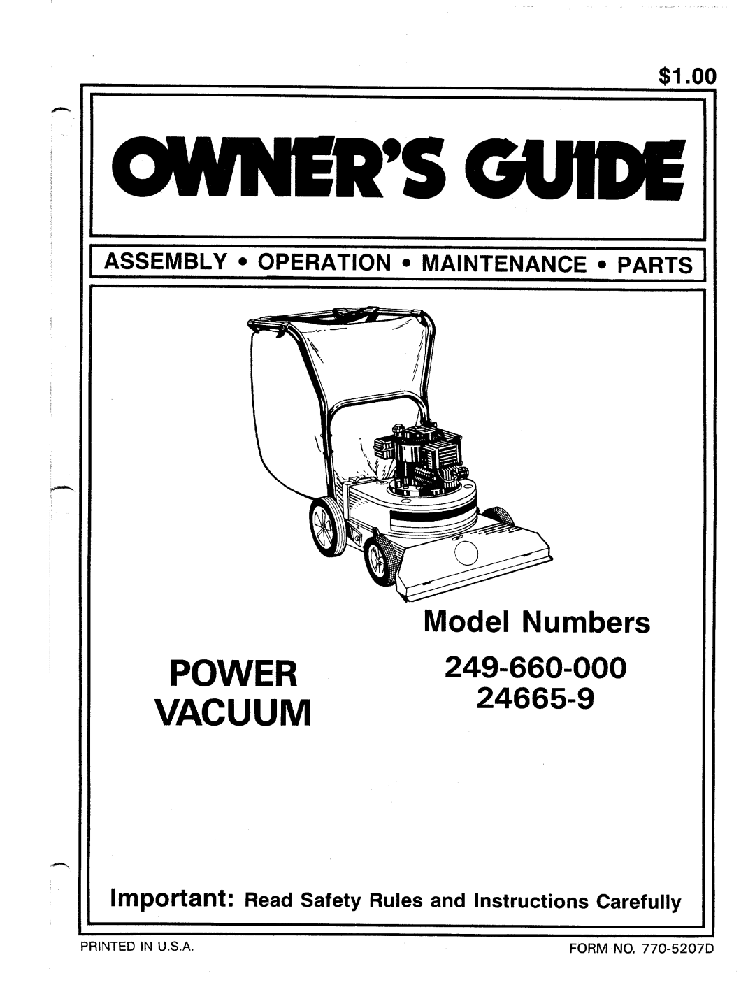 MTD 24665-9, 249-660-000 manual 