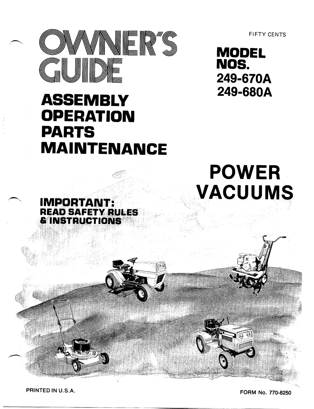 MTD 249-680A, 249-670A manual 