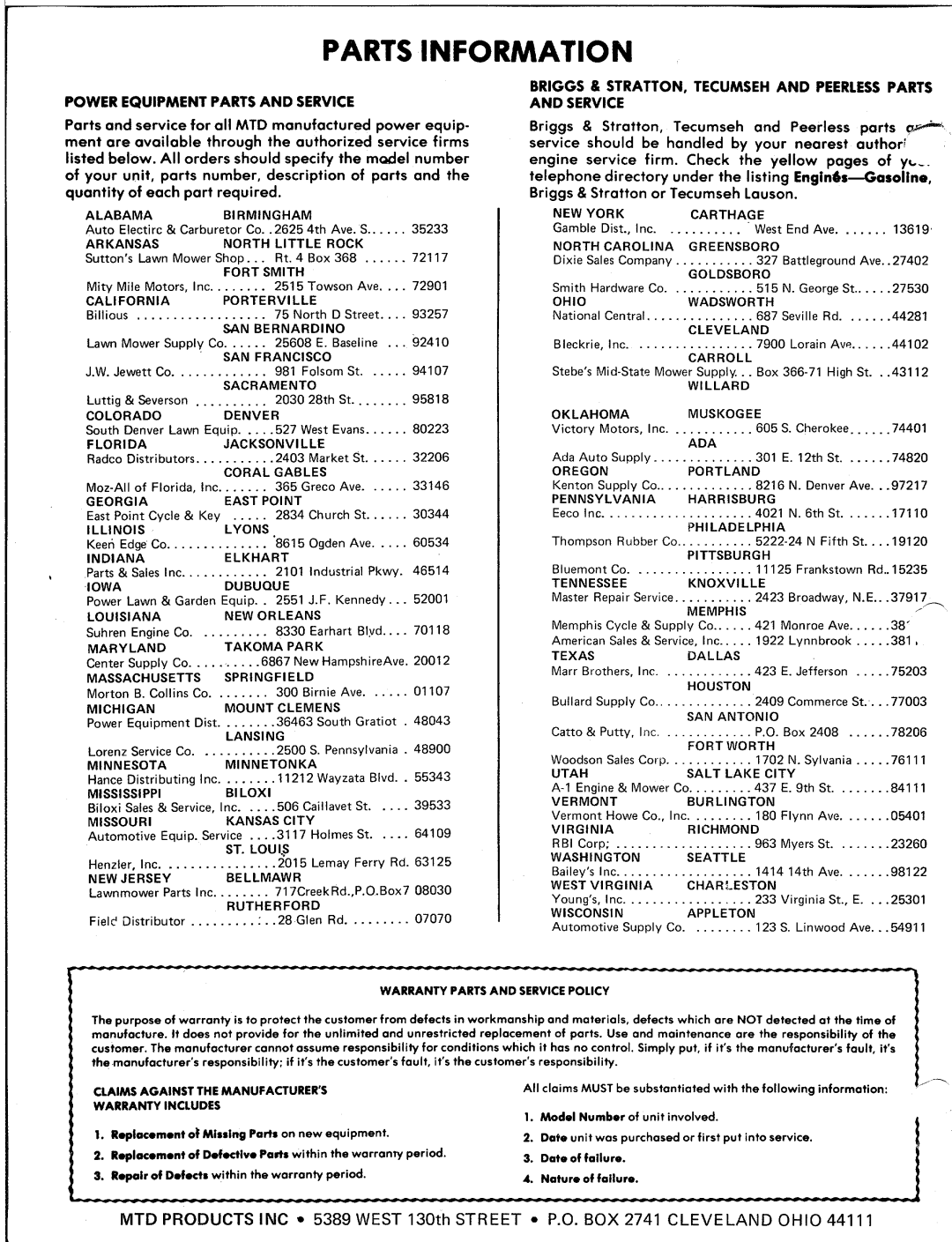 MTD 249-688A, 249-690A manual 