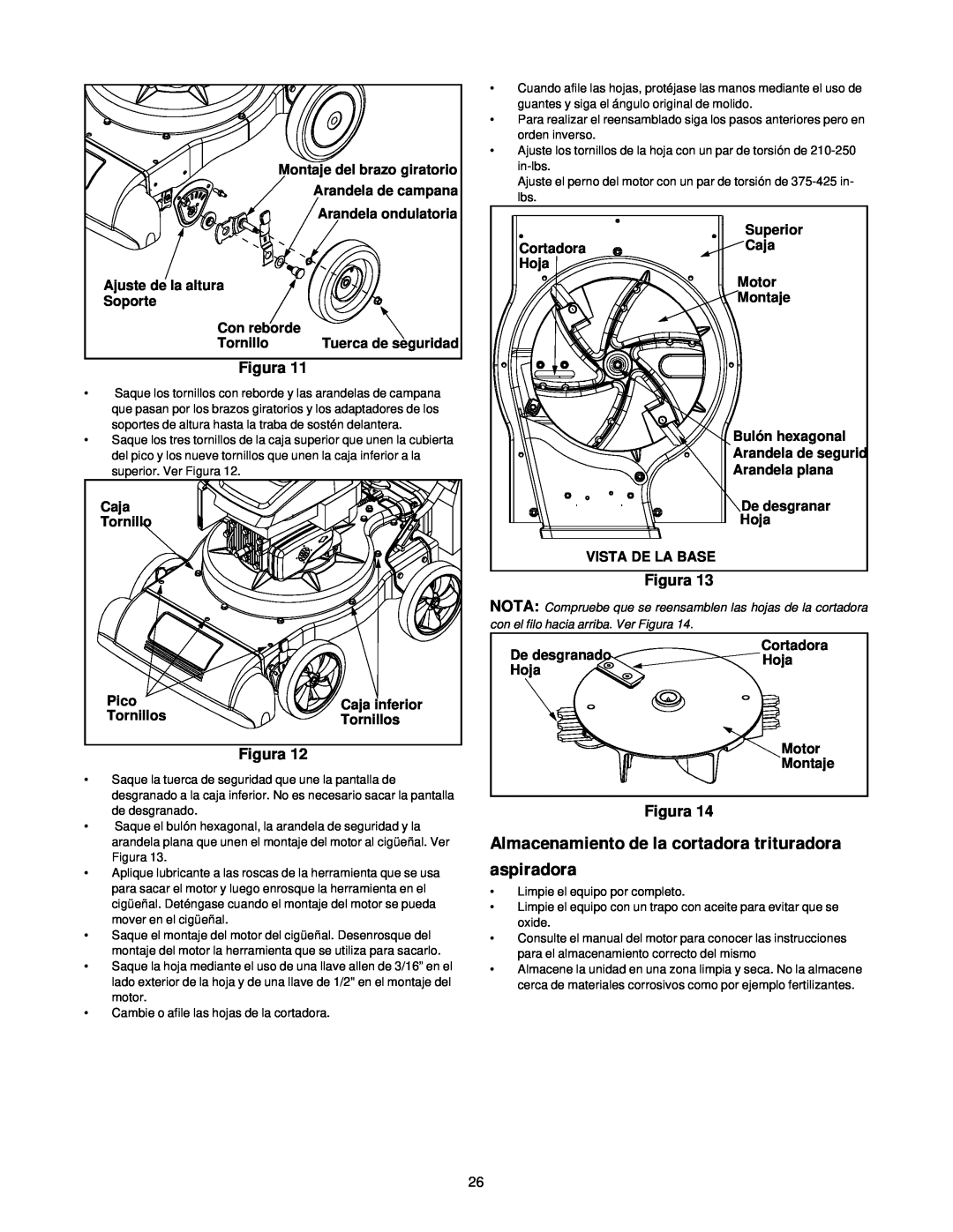 MTD 24A-020D000 manual Almacenamiento de la cortadora trituradora aspiradora, Figura 