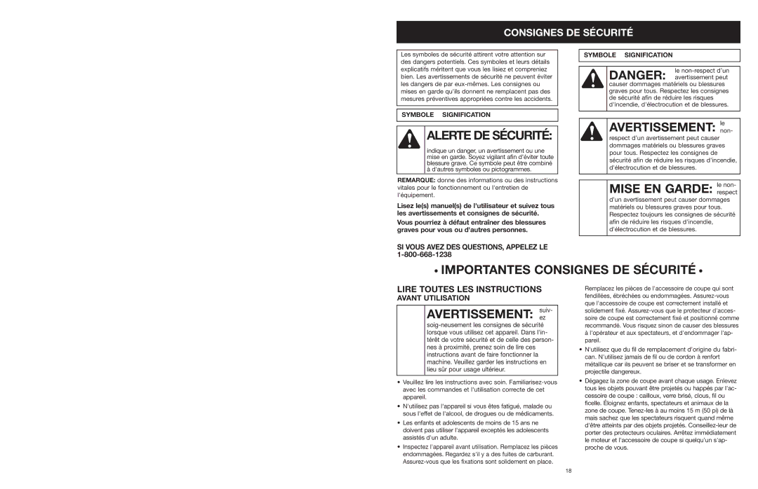 MTD 25P manual Alerte DE Sécurité, Consignes DE Sécurité 