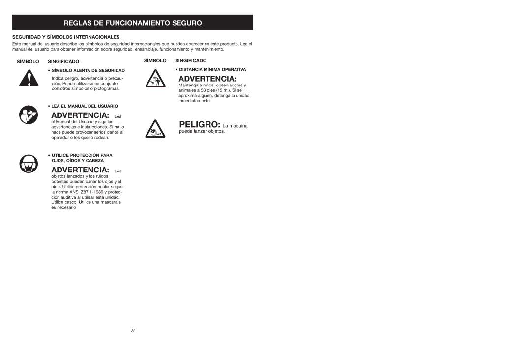 MTD 25P manual Advertencia 