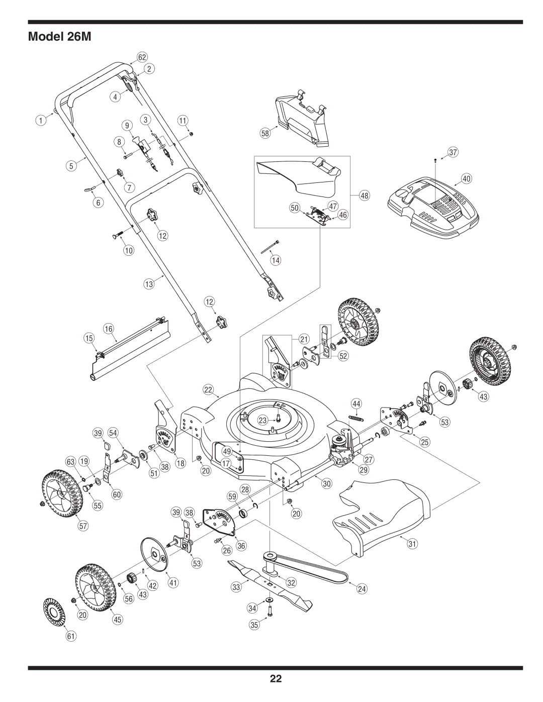 MTD warranty Model 26M 