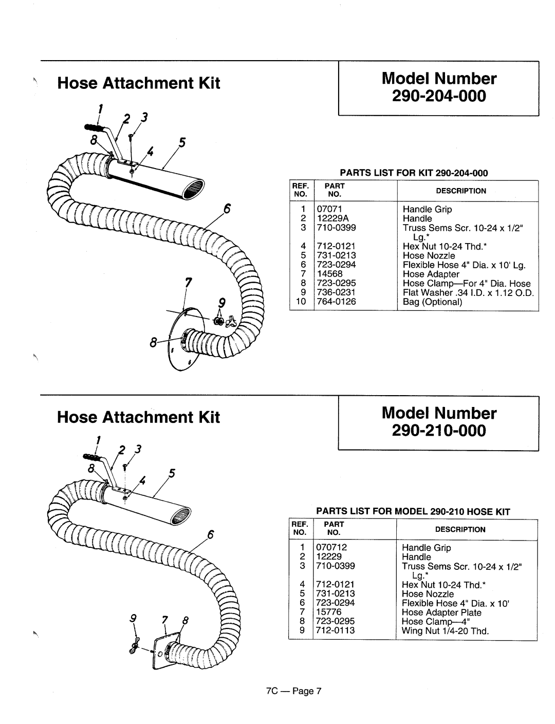 MTD 290-204-000, 290-210-000, 244-693-000, 244-692-000 manual 