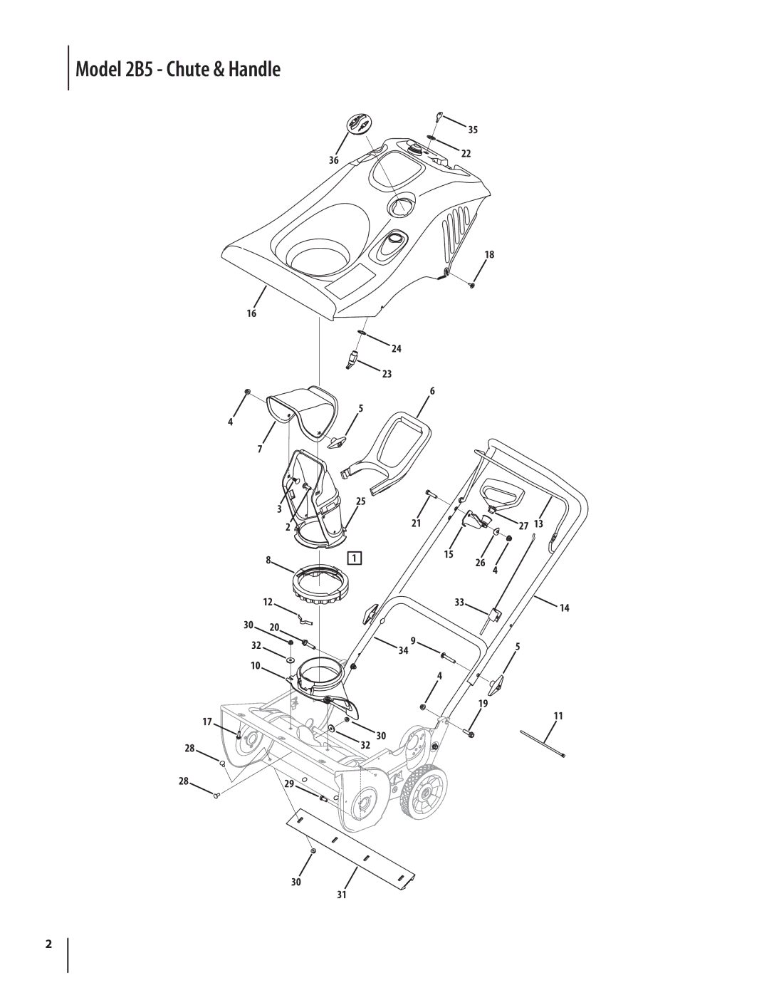 MTD manual Model 2B5 Chute & Handle 