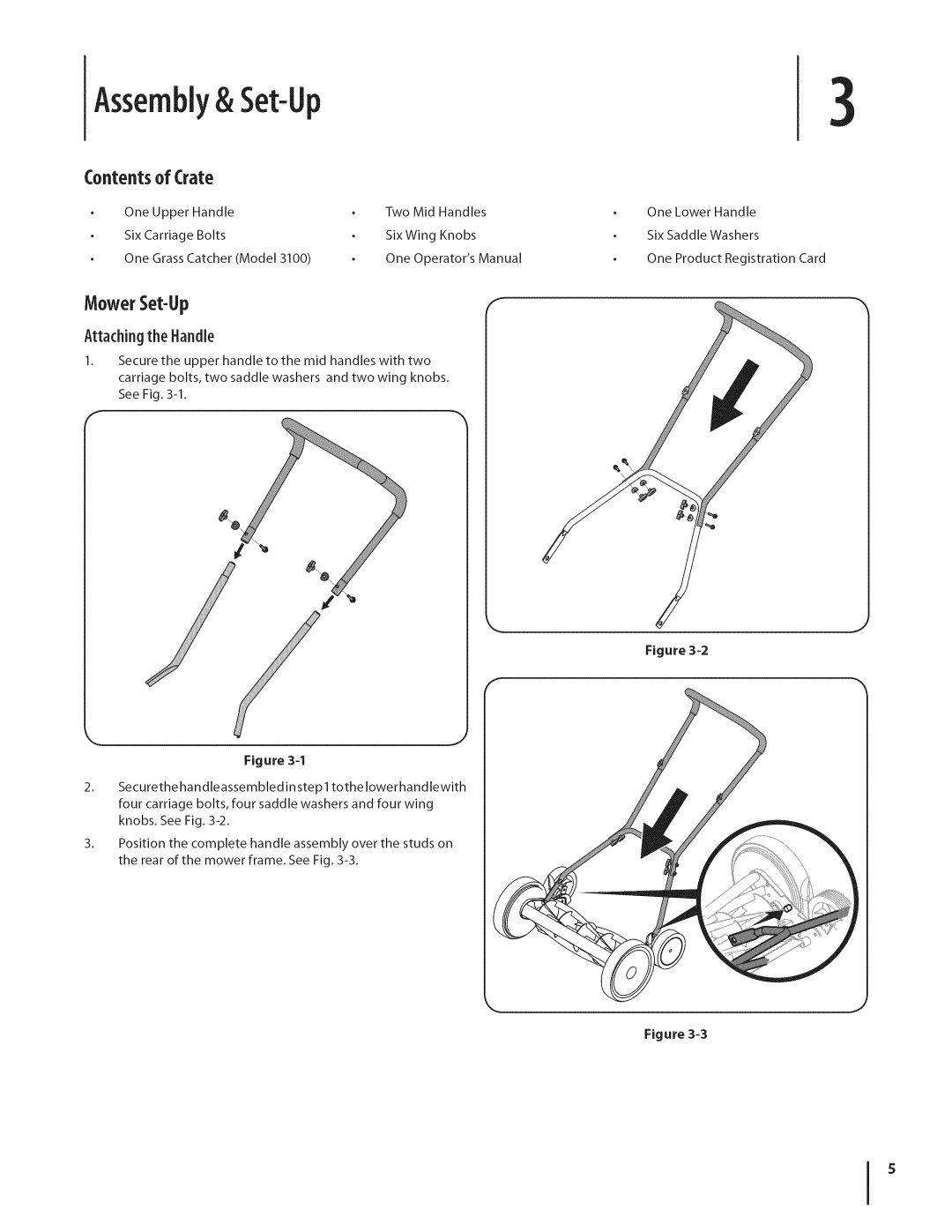 MTD 3100, 3000 warranty Assembly& Set-Up, Mower Set-Up 