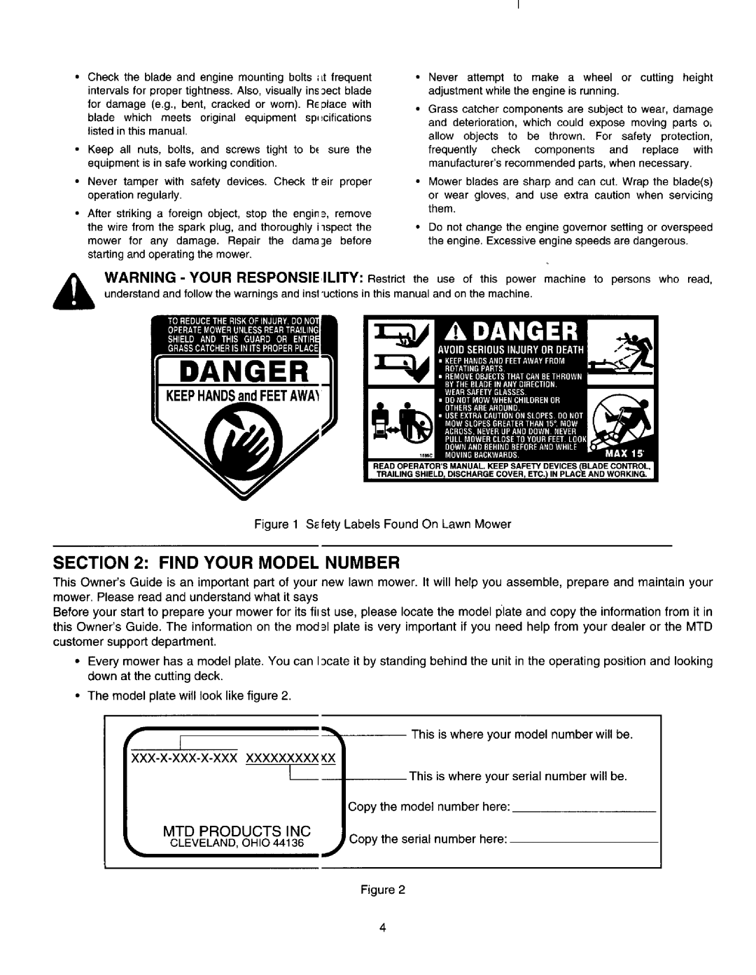 MTD 310-329, 510-519 manual 