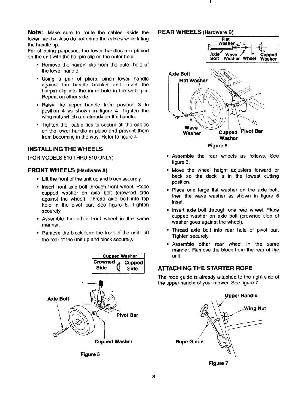 MTD 310-329, 510-519 manual 