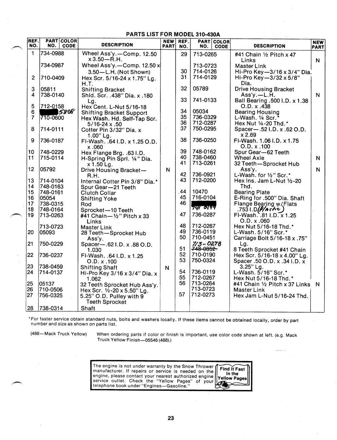 MTD 310-430A manual 