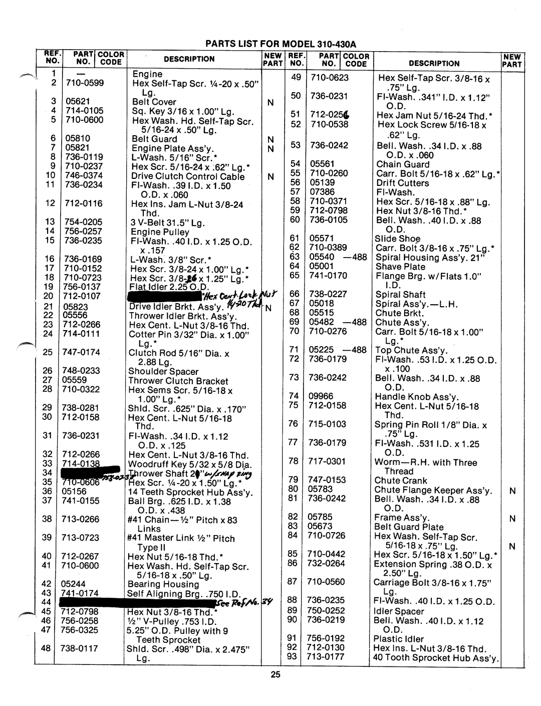 MTD 310-430A manual 