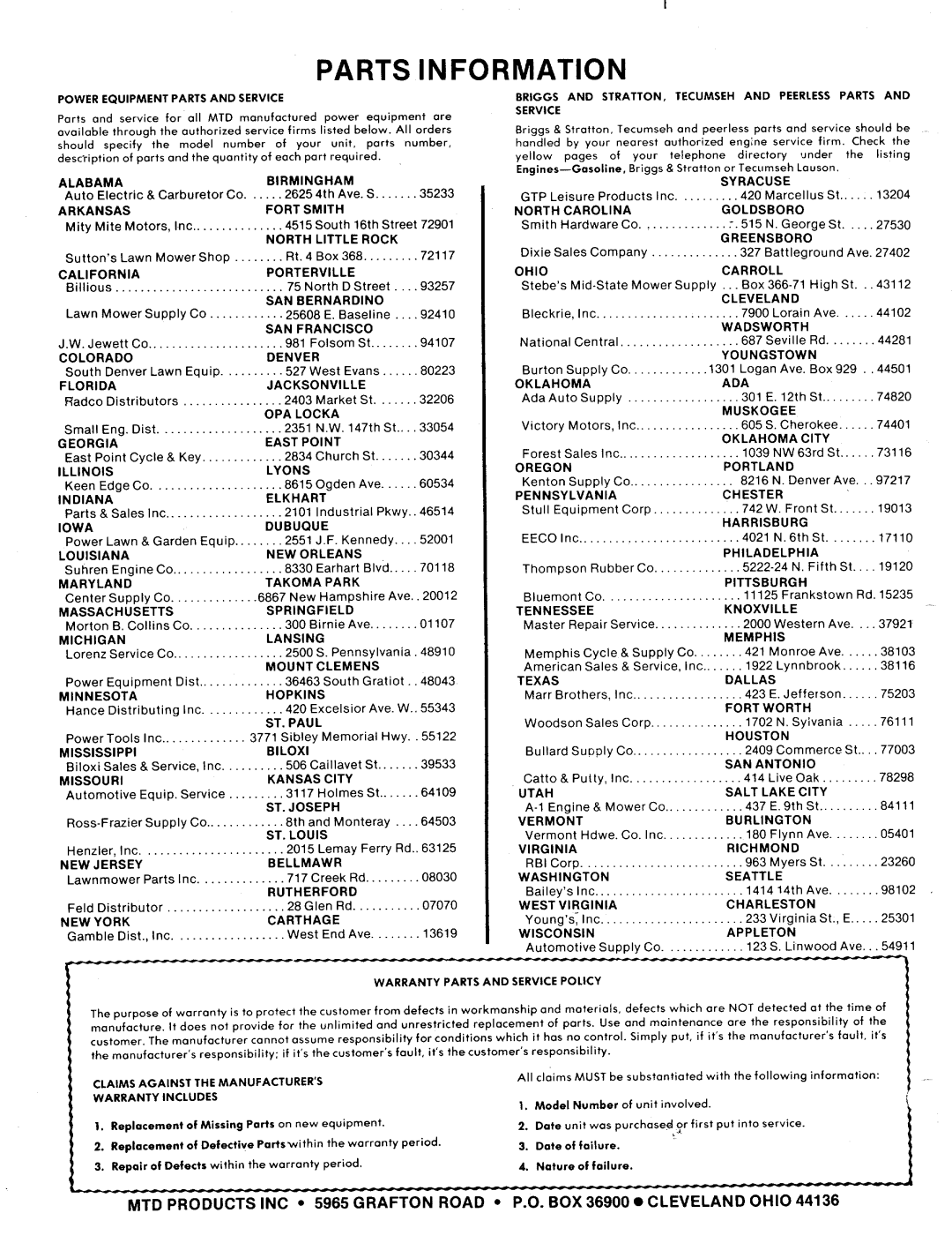 MTD 310-430A manual 