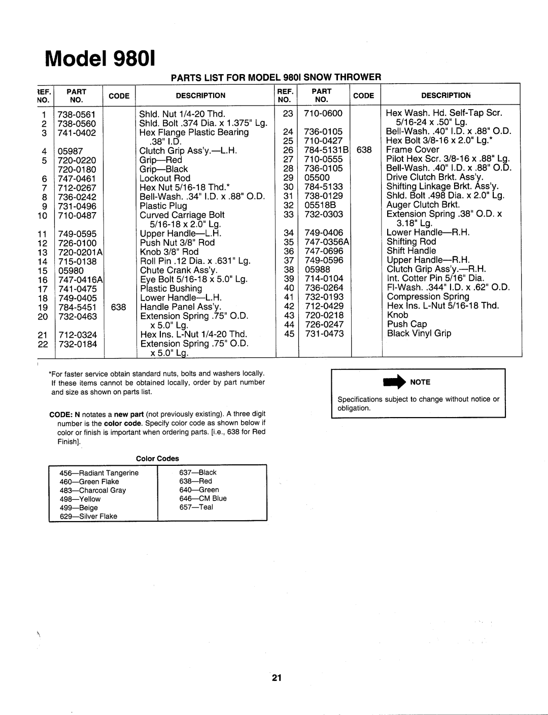 MTD 312-980I000 manual 