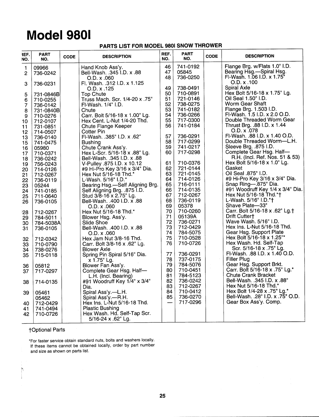 MTD 312-980I000 manual 