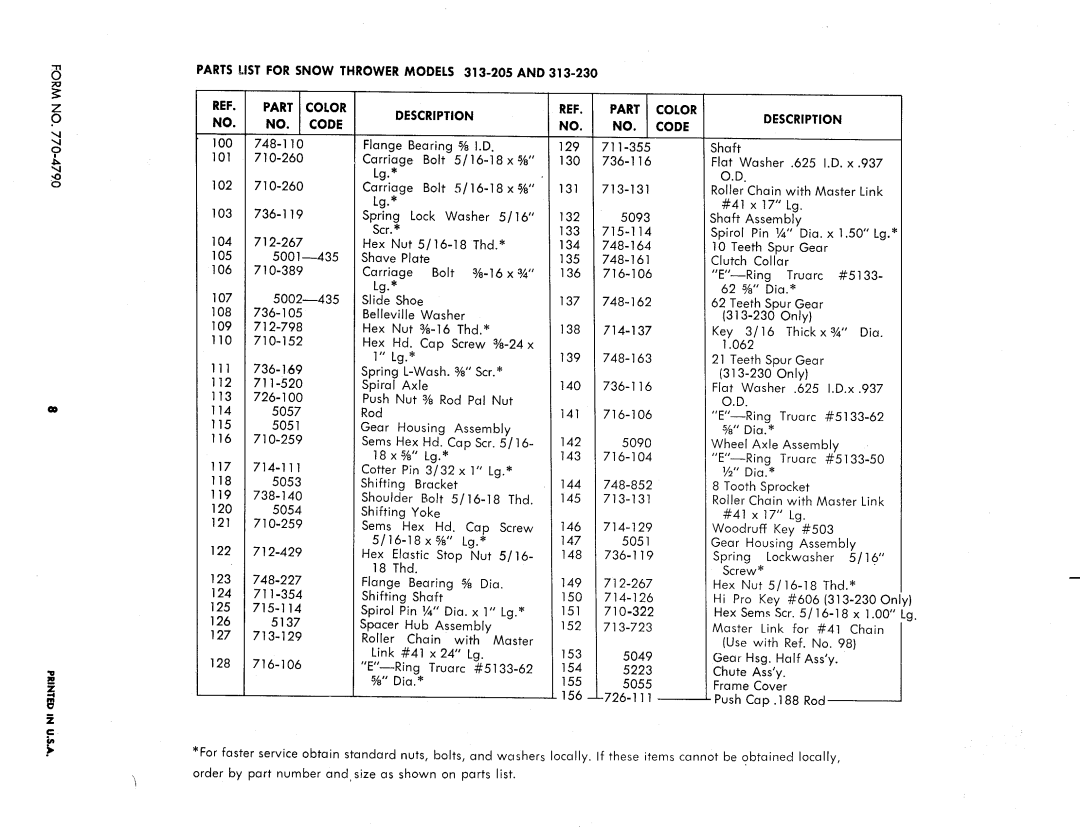 MTD 313-205, 313-230 manual 