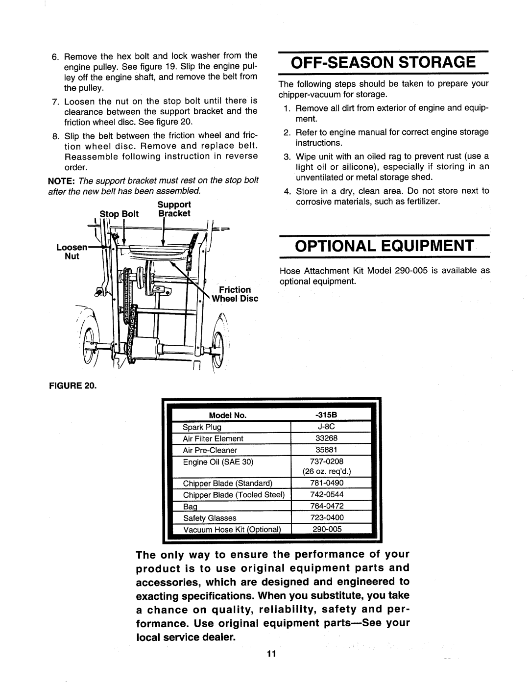 MTD 315B manual 
