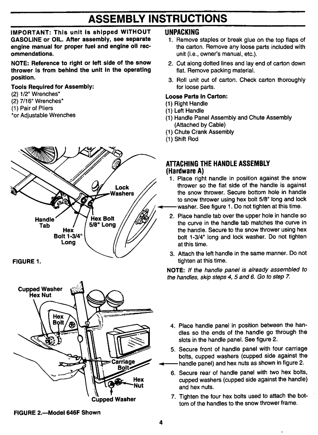 MTD 315E646F190, 315E666H190, 315-616E190 manual 