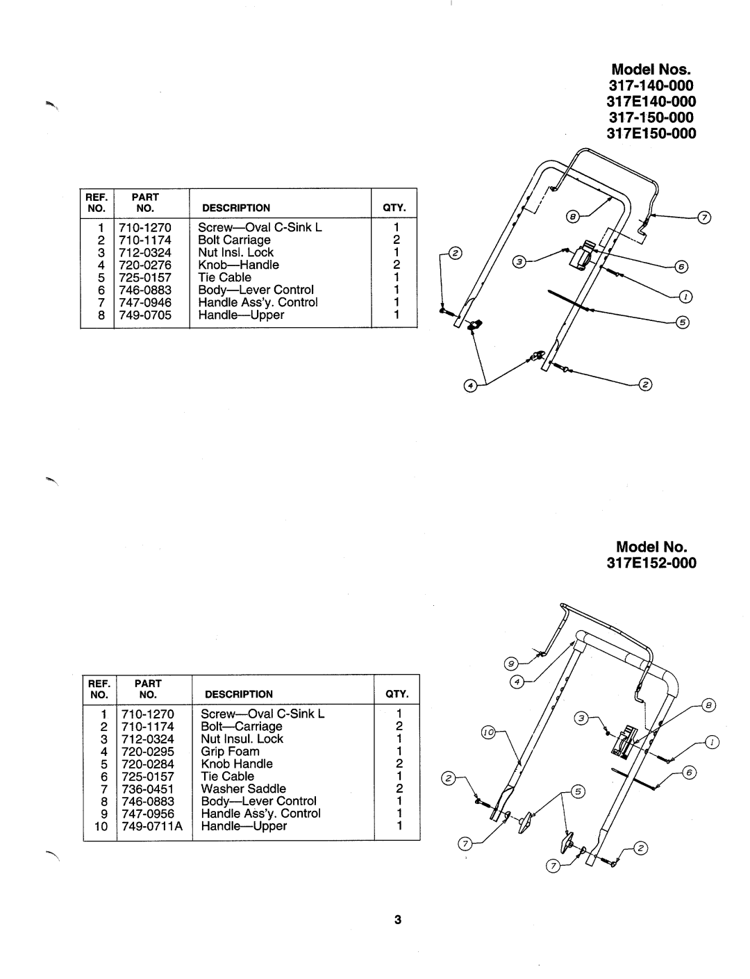 MTD 317-150-000, 317-140-000, 317E-140-000, 317E152-000, 317E140-000, 317E150-000, 317E-152-000, 317E-150-000 manual 