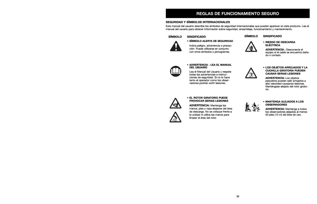 MTD 31A-020-900 manual Reglas De Funcionamiento Seguro, Seguridad Y Símbolos Internacionales, Símbolo Singificado 