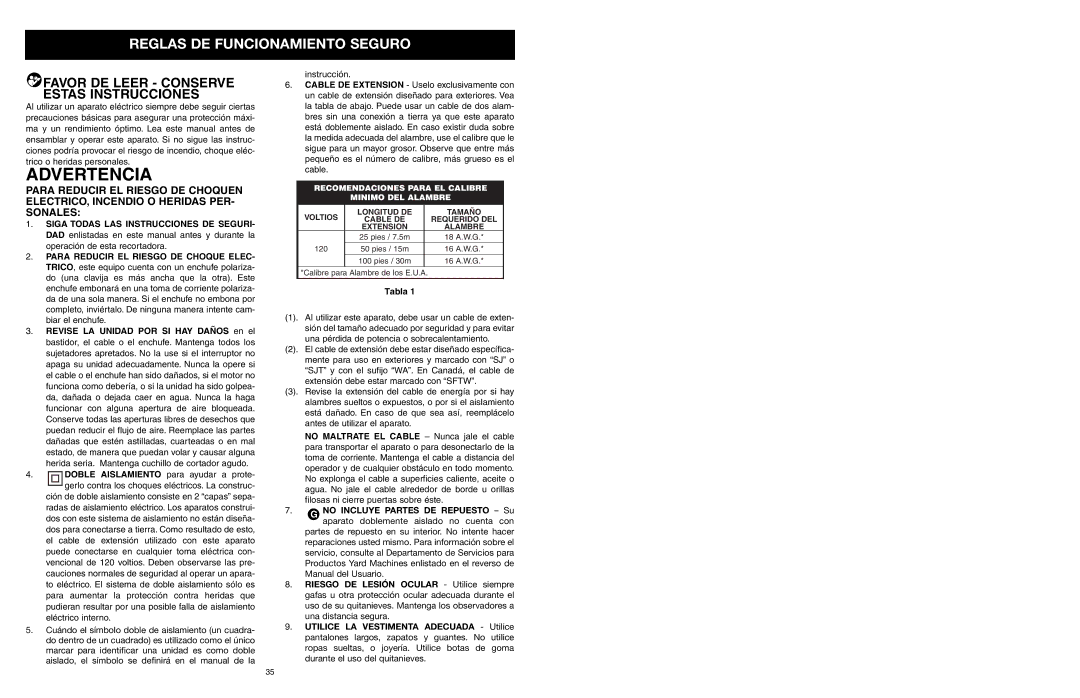 MTD 31A-020-900 manual Advertencia 