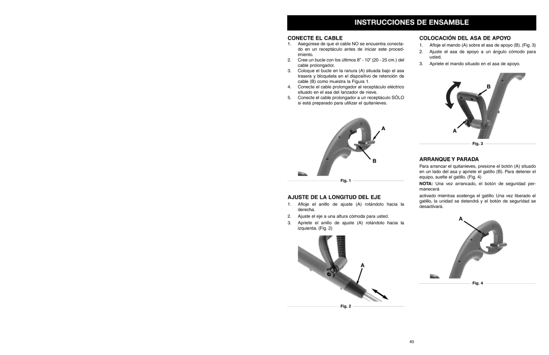 MTD 31A-020-900 Instrucciones DE Ensamble, Conecte EL Cable, Ajuste DE LA Longitud DEL EJE, Colocación DEL ASA DE Apoyo 