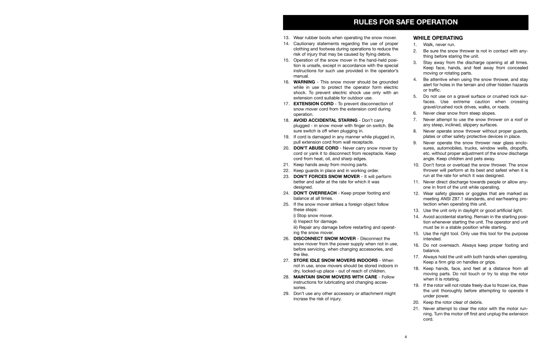 MTD 31A-020-900 manual While Operating 