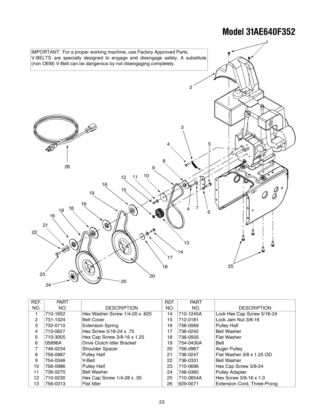 MTD manual Model 31AE640F352 