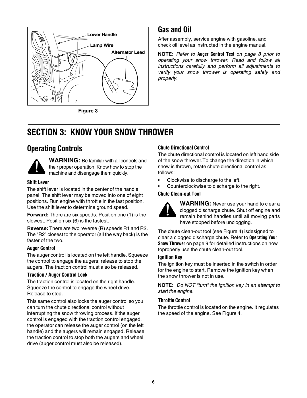 MTD 31AE640F352 manual Know Your Snow Thrower, Gas and Oil, Operating Controls 