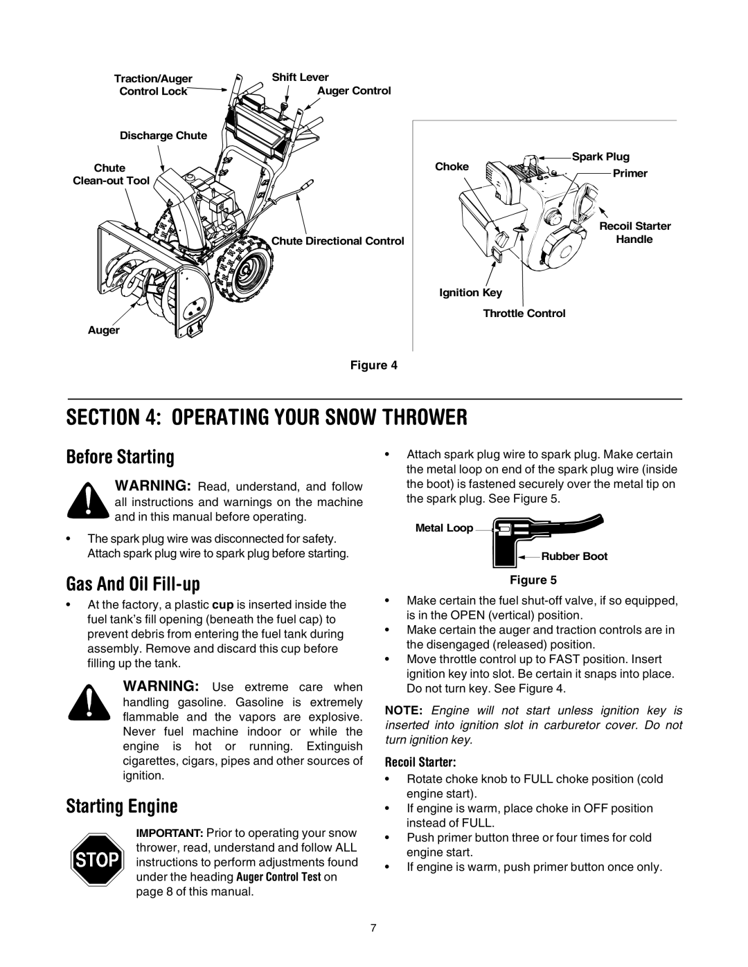 MTD 31AE640F352 manual Operating Your Snow Thrower, Before Starting, Gas And Oil Fill-up, Starting Engine, Recoil Starter 