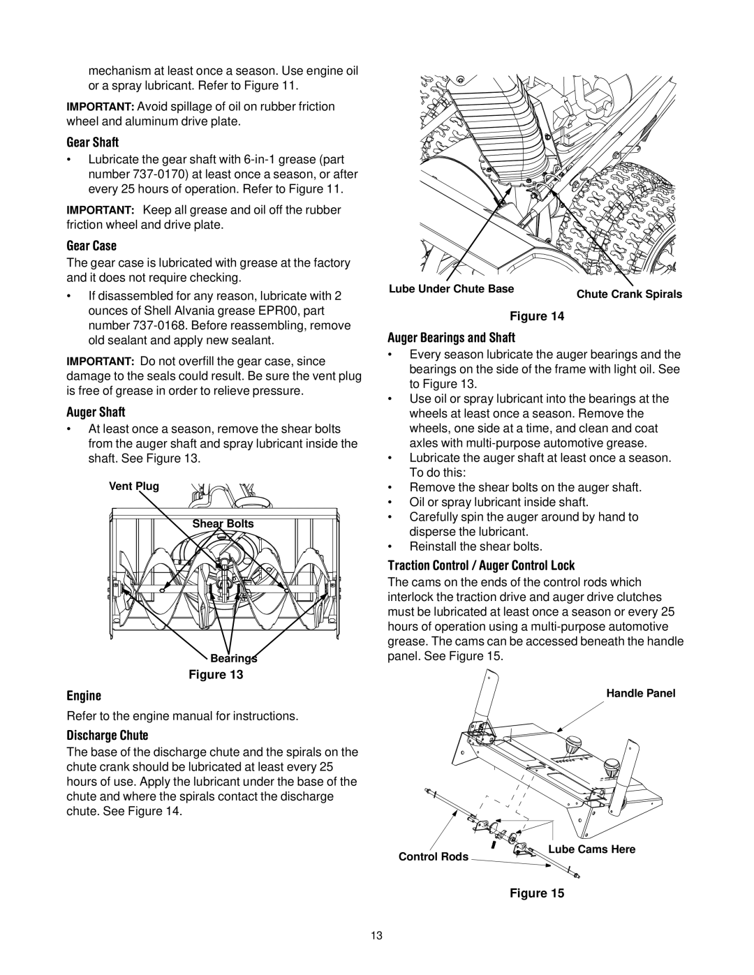 MTD 31AE993I401 manual Gear Shaft, Gear Case, Auger Shaft, Auger Bearings and Shaft, Engine 