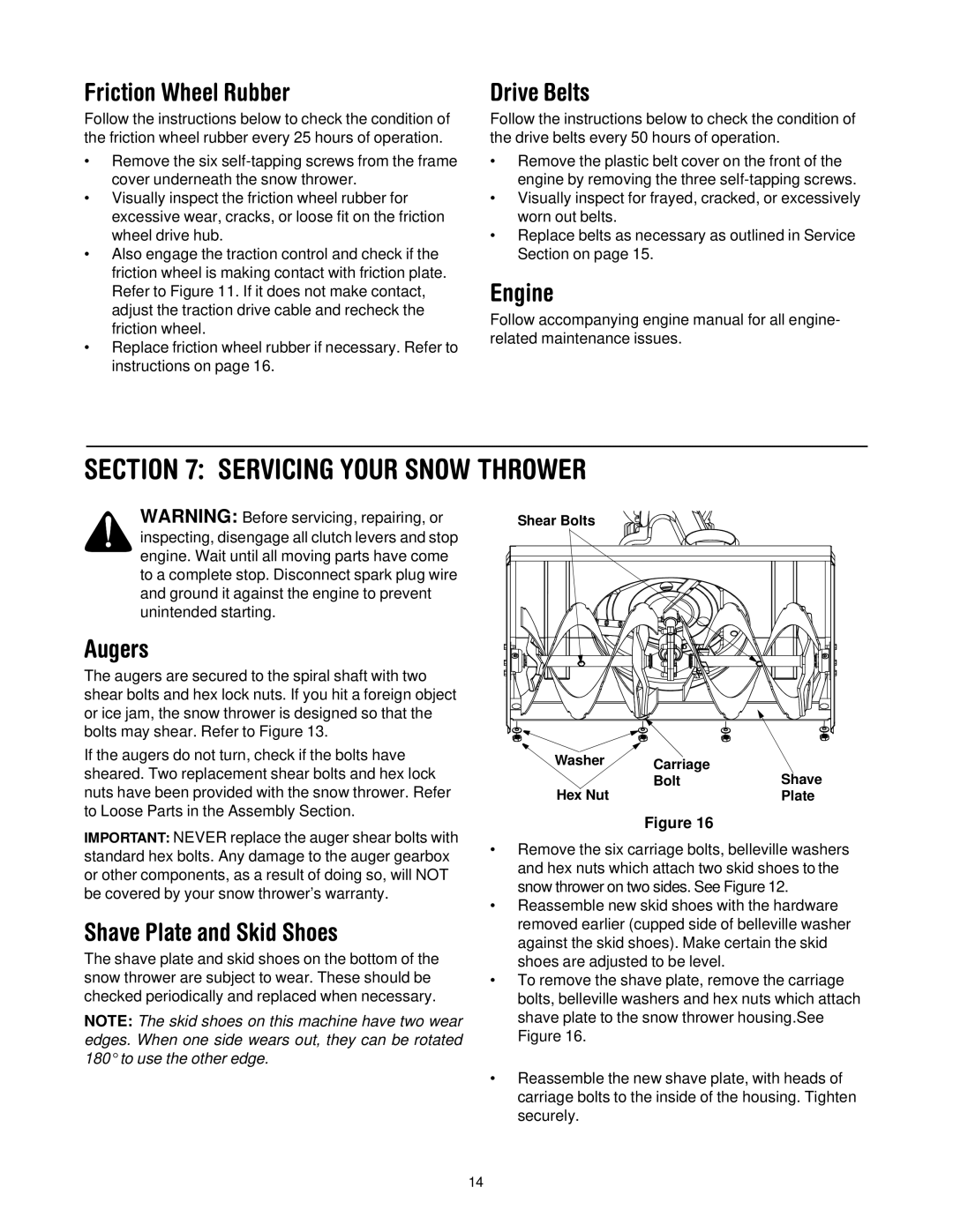 MTD 31AE993I401 manual Servicing Your Snow Thrower 