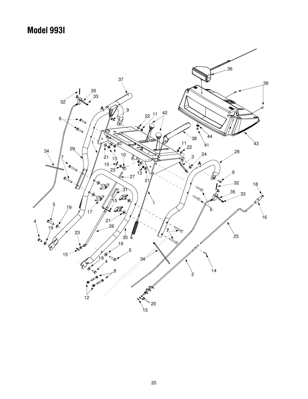 MTD 31AE993I401 manual Model 