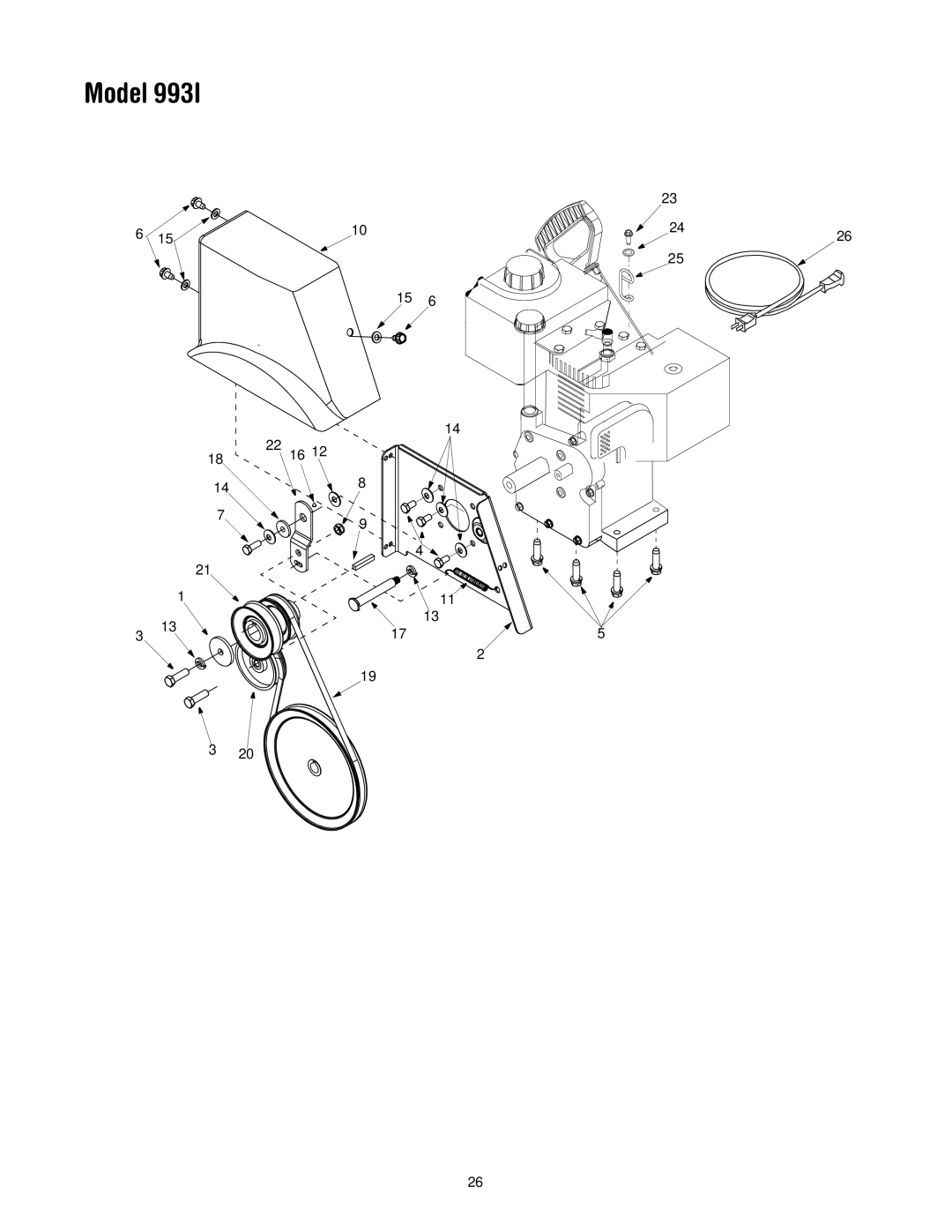 MTD 31AE993I401 manual Model 