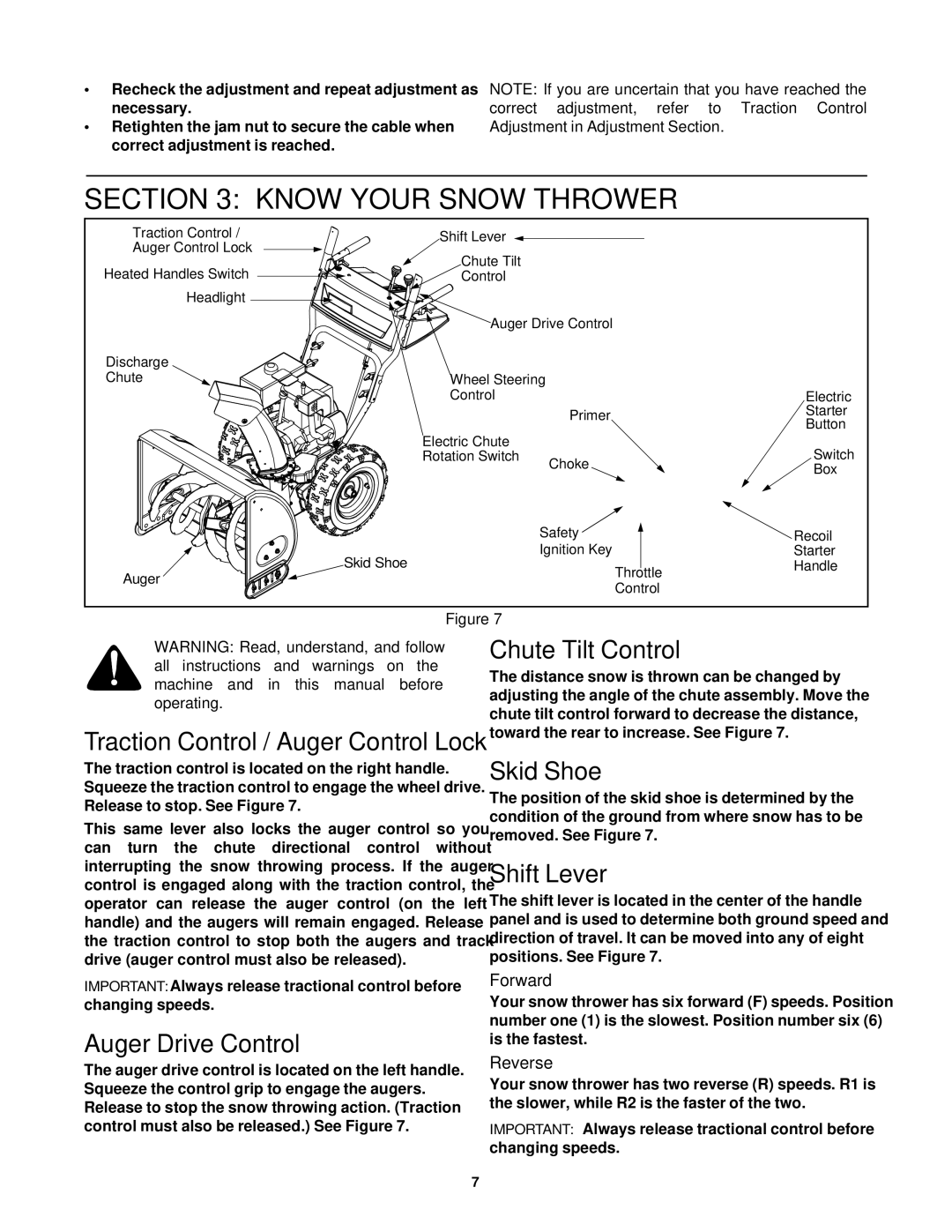 MTD 31AH5C3F401, 31AH5Q3G401 manual Know Your Snow Thrower, Chute Tilt Control, Auger Drive Control, Skid Shoe, Shift Lever 