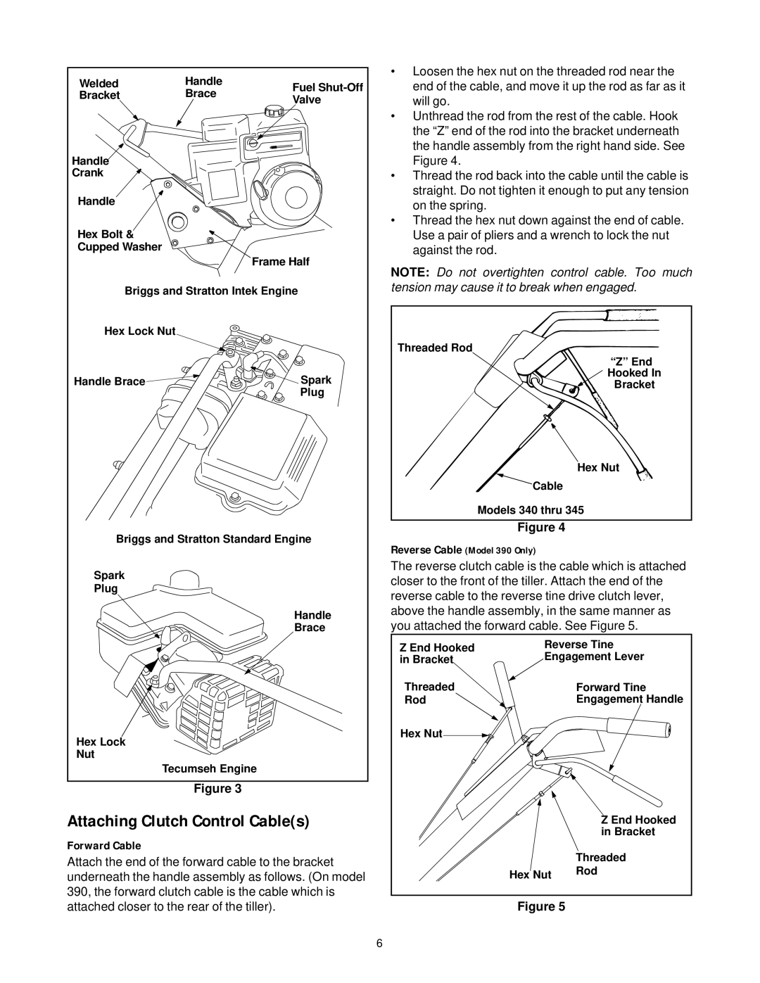 MTD 340 Thru 390 manual Attaching Clutch Control Cables, Forward Cable 