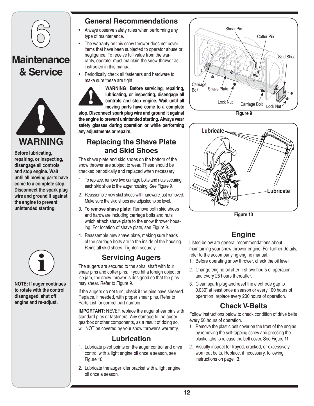 MTD 3AA & 3CA warranty Maintenance Service 