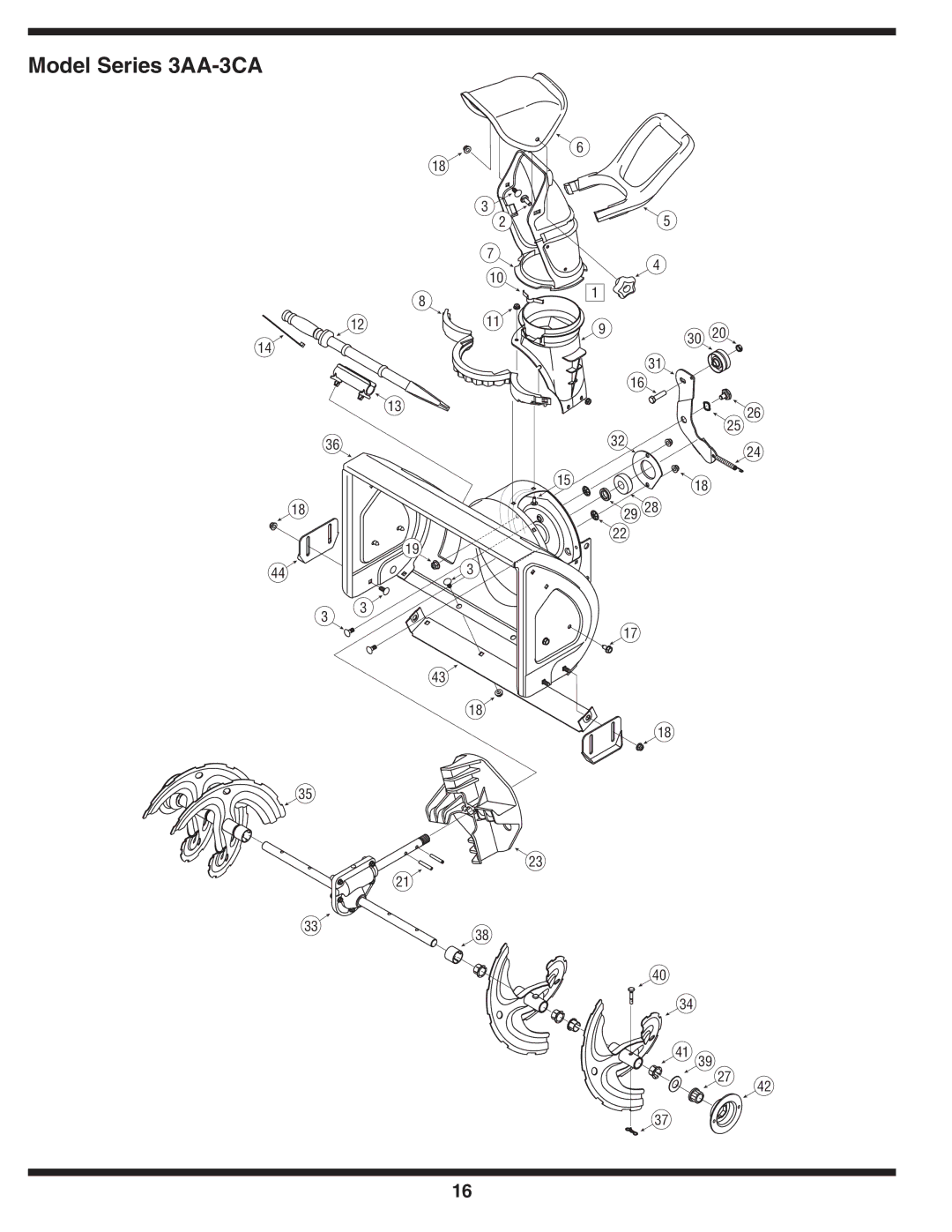 MTD 3AA & 3CA warranty Model Series 3AA-3CA 