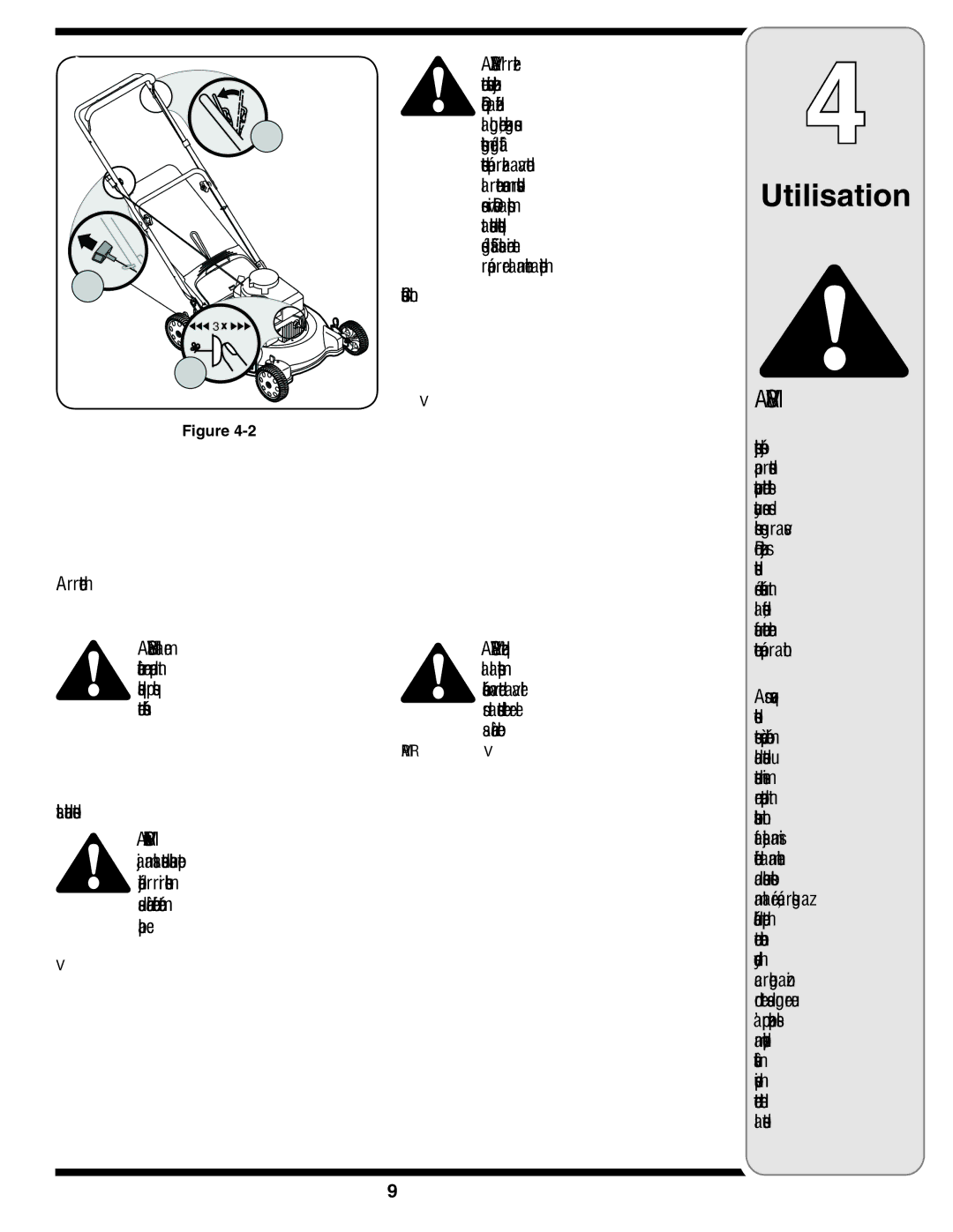 MTD 400 Series warranty Utilisation 