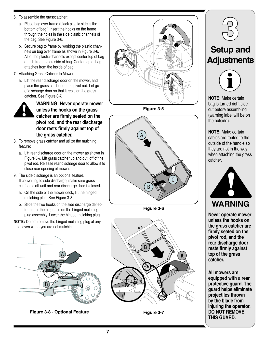 MTD 400 Series warranty Adjustments 