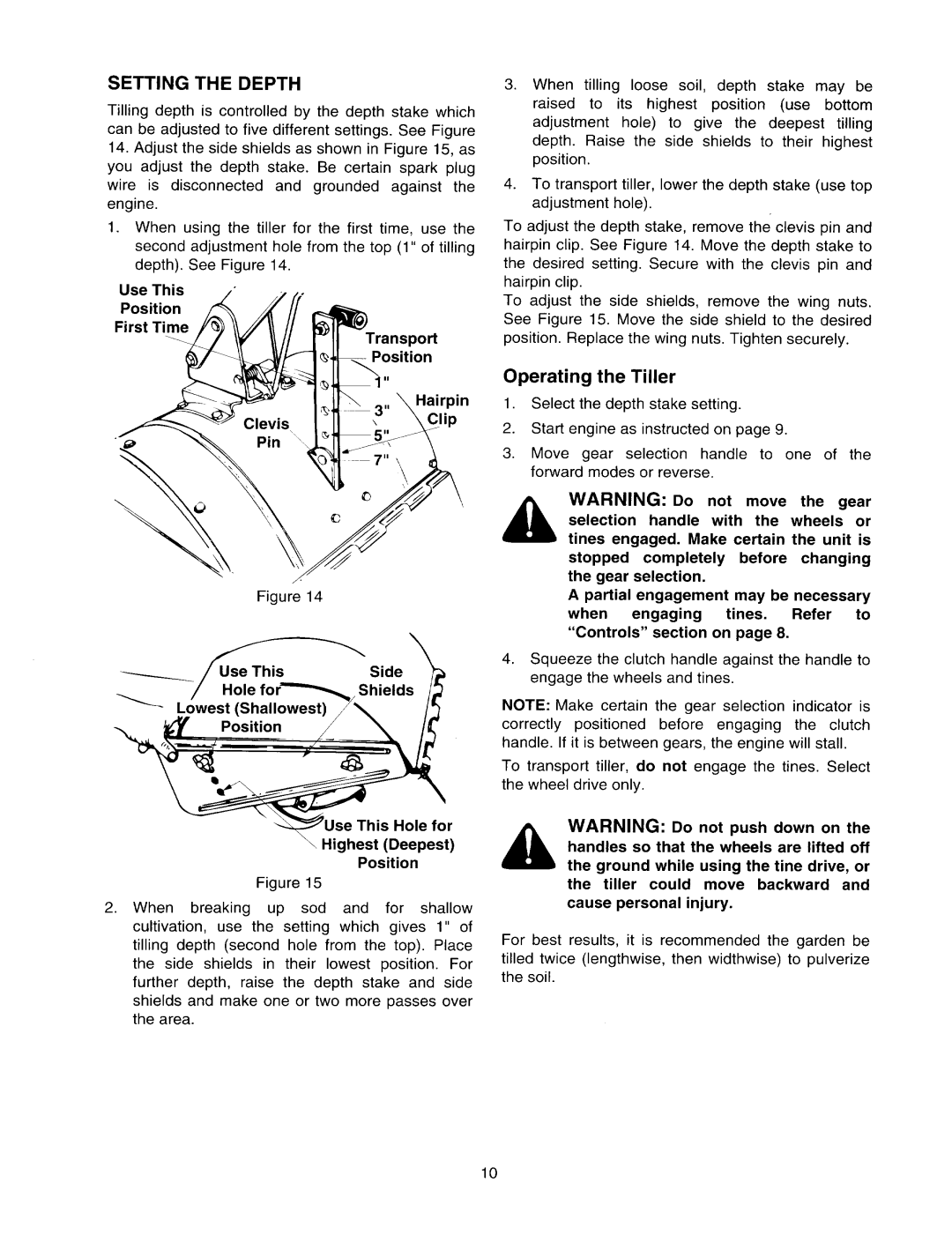 MTD 410 - 422 manual 