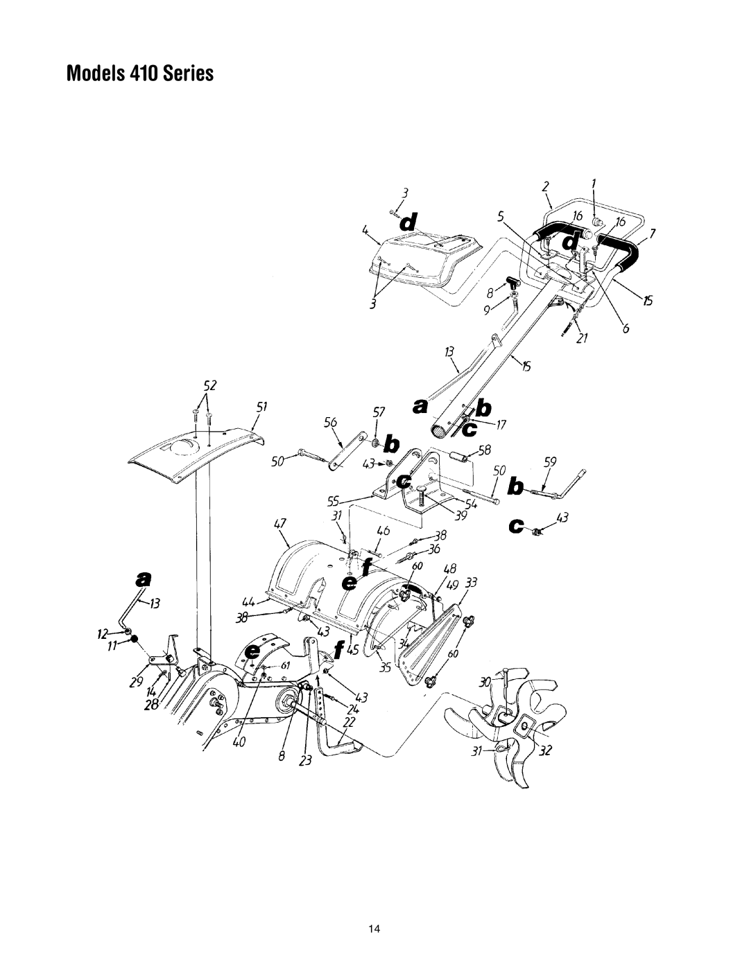 MTD 410 Thru 420 manual Models 410 Series 