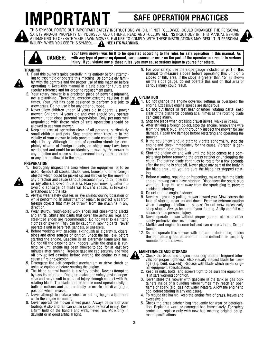 MTD 410 thru 458 manual 