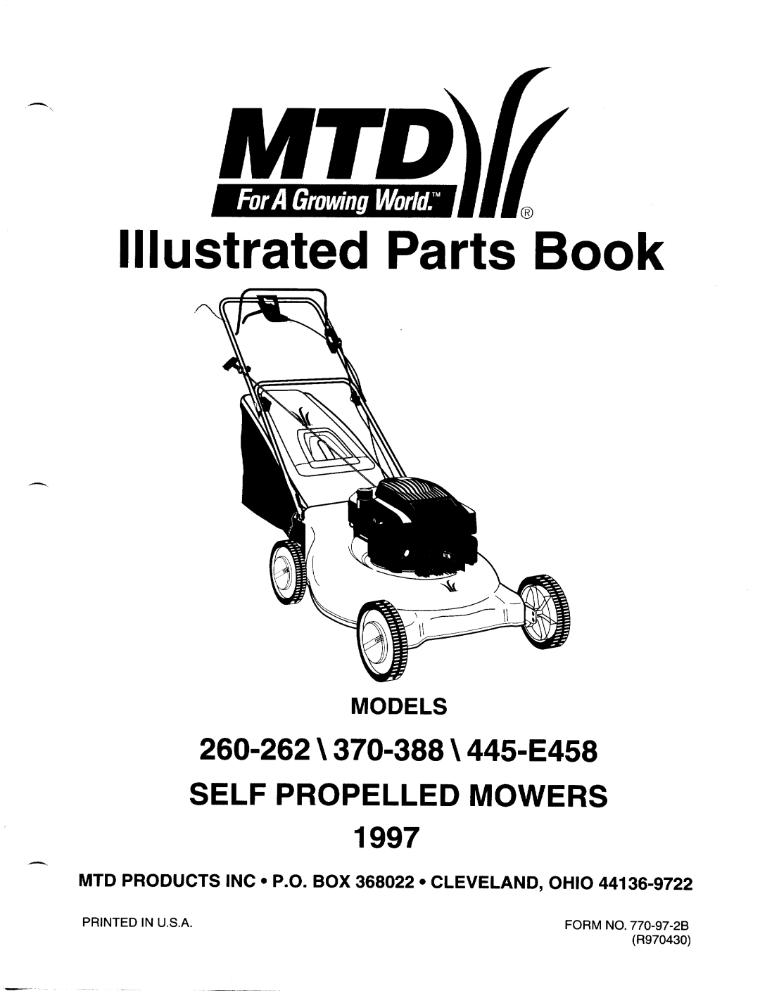 MTD 370-388, 445-E458, 260-262 manual 