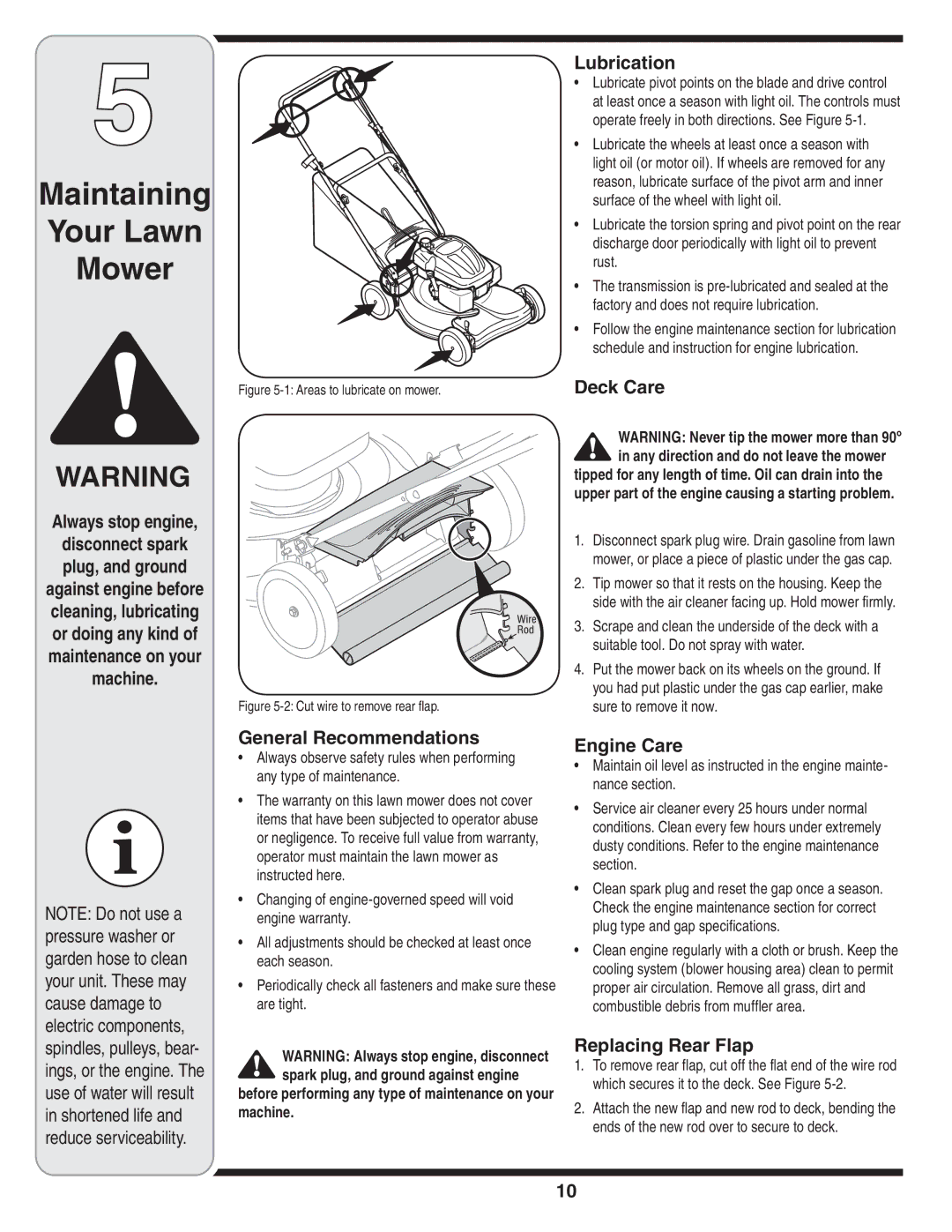 MTD 44M warranty Maintaining Your Lawn Mower 